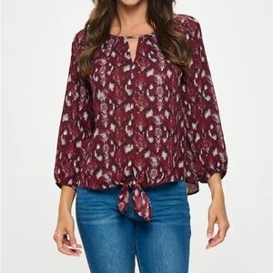 West Kei Veronica Tie Front Blouse